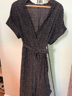 Louche Black dress white flecks, size 6